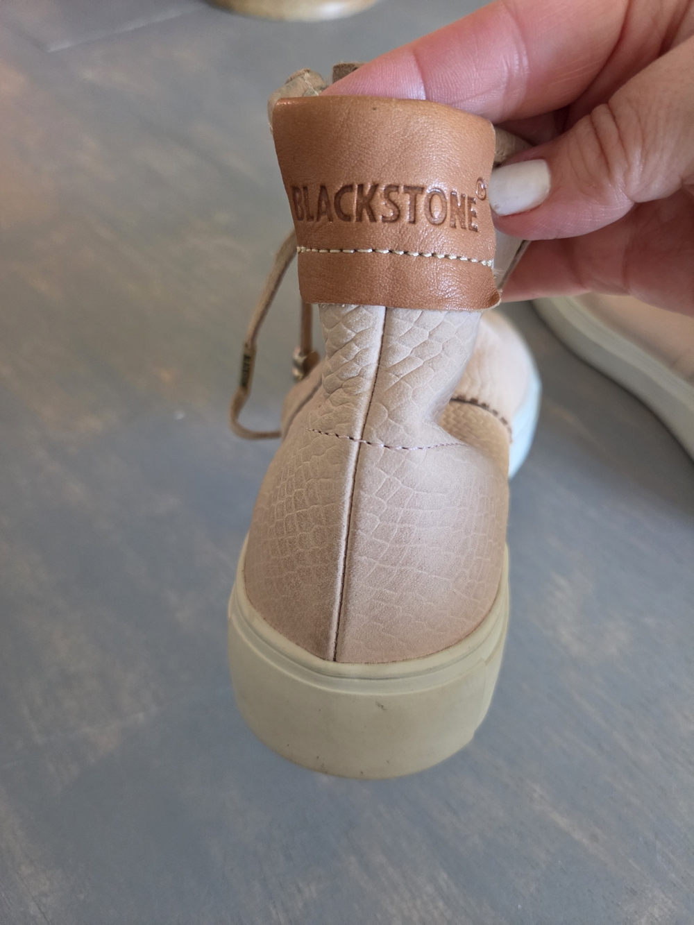 Blackstone Women’s Textured Slip-On Ankle Booties in Light Pink Cream - Picture 10 of 14